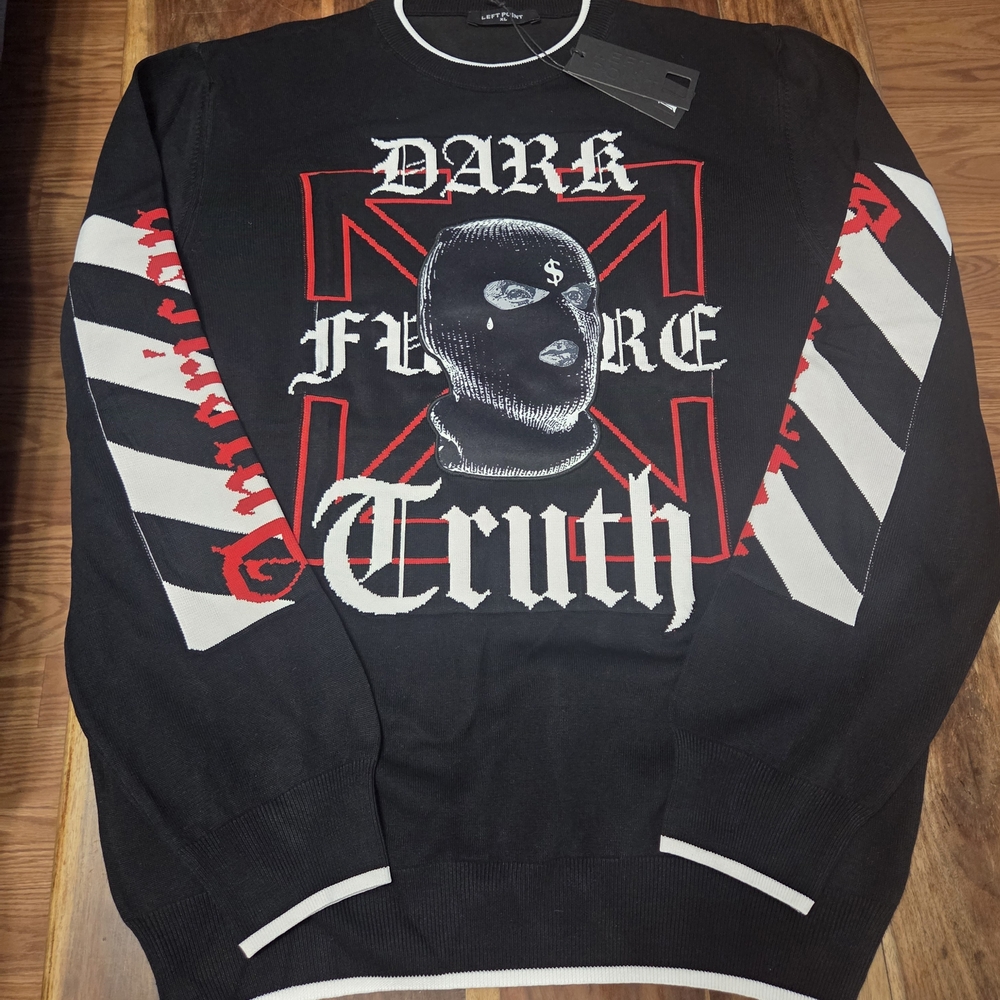 Left Points "American Gangster" Black Sweater
